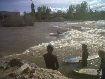 Surfers on the wave in Missoula Montana