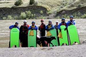 Riverboarders on the Yellowstone River